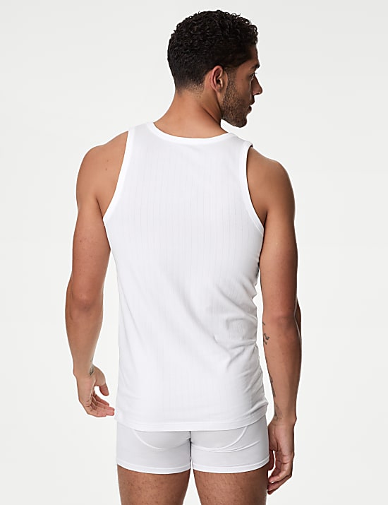 2pk Supima® Cotton Drop Needle Sleeveless Vest Box