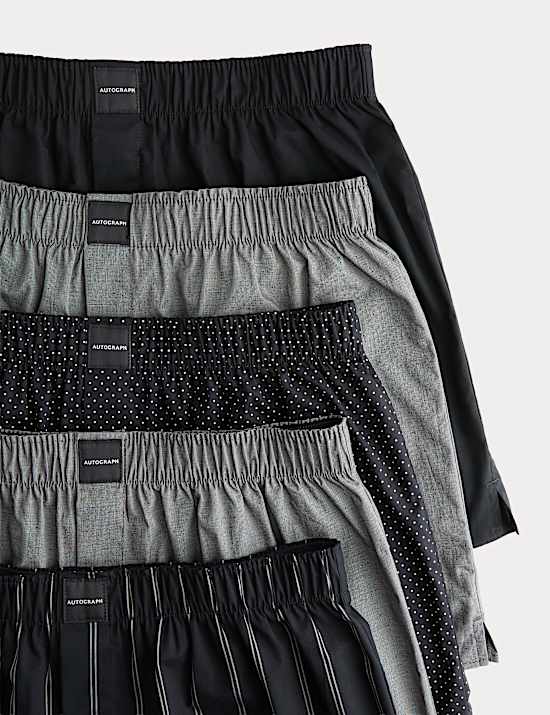 5 Pack Supima&reg; Cotton Rich Woven Boxers