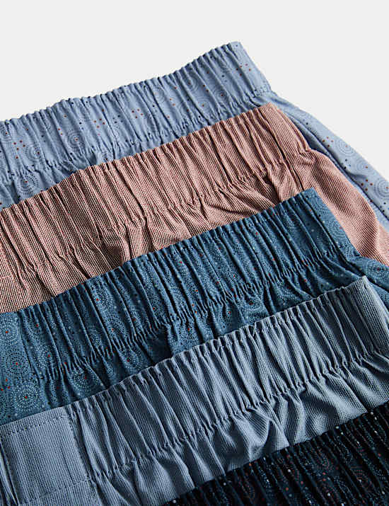 5 Pack Pure Cotton Foulard Woven Boxers