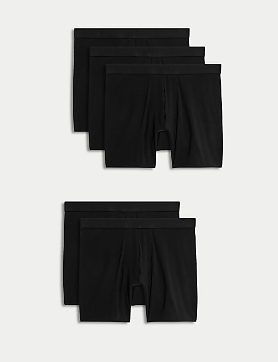 5er-Pack lang geschnittene H&uuml;ftslips mit hohem Baumwollanteil