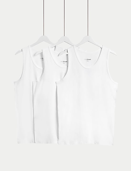 3pk Cotton Stretch Cool & Fresh™ Vests
