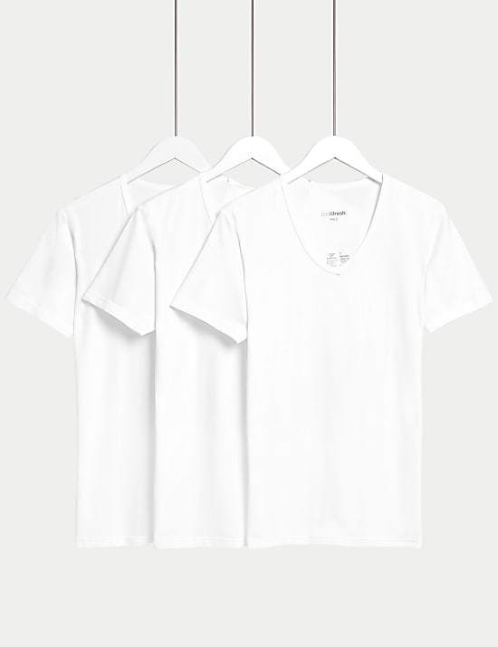 3pk Cotton Rich Cool & Fresh™ V-Neck Vests