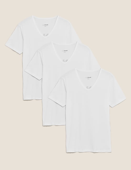 3pk Cool & Fresh™ V-Neck T-Shirt Vests