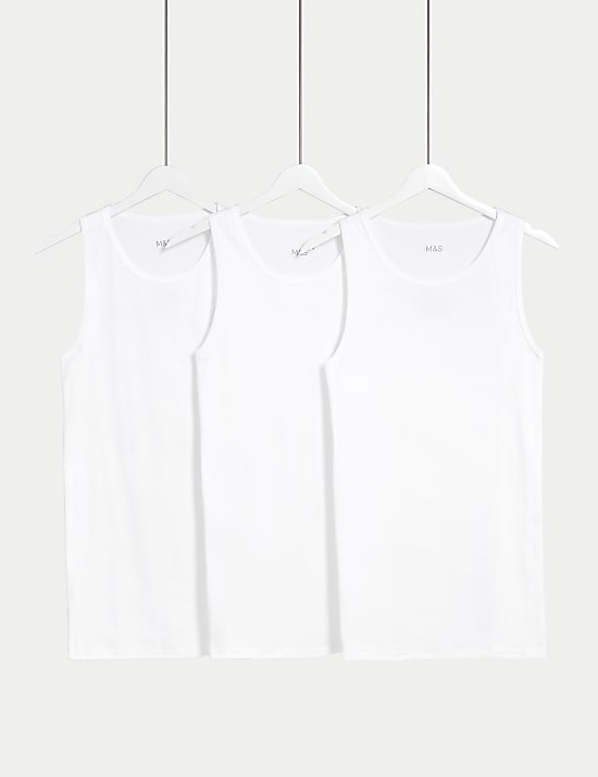 Pack de 3 camisetas sin mangas básicas de algodón