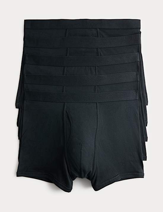 Lot de 5 boxers en coton extensible dot&eacute;s de la technologie Cool & Fresh&trade;