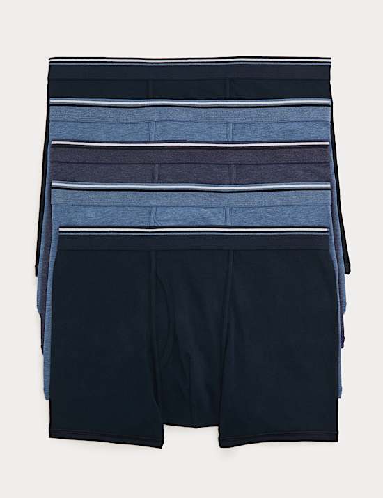 5 Pack Cotton Stretch Cool & Fresh™ Marl Trunks
