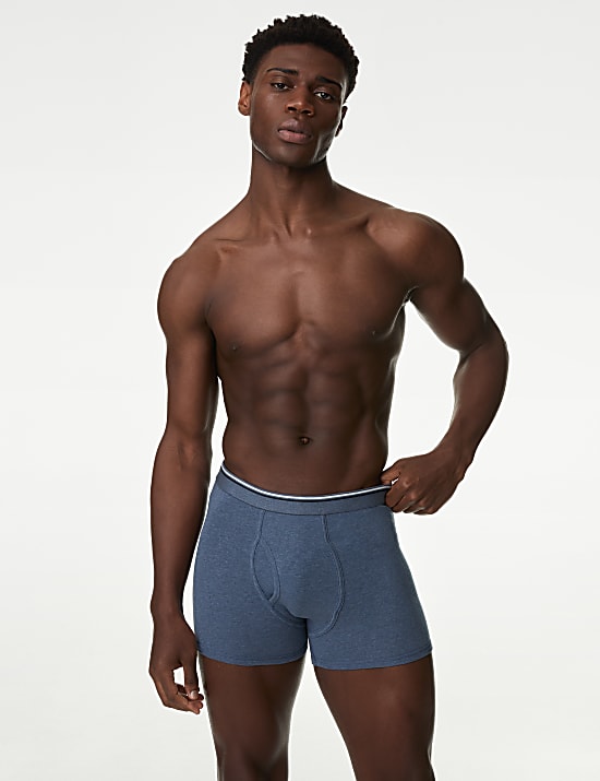 5pk Cotton Stretch Cool & Fresh&trade; Marl Trunks