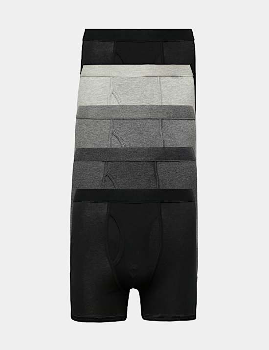 5 Pack Cotton Stretch Cool & Fresh&trade; Marl Trunks