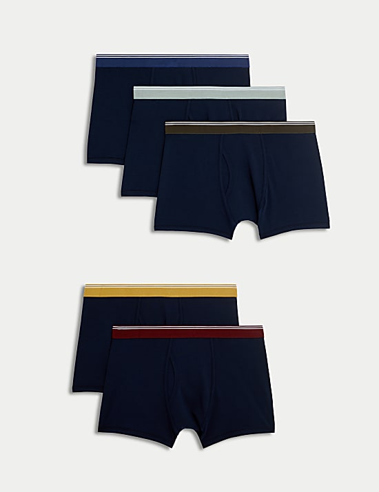 Pack de 5 b&oacute;xers slip de algod&oacute;n Cool & Fresh&trade; el&aacute;sticos