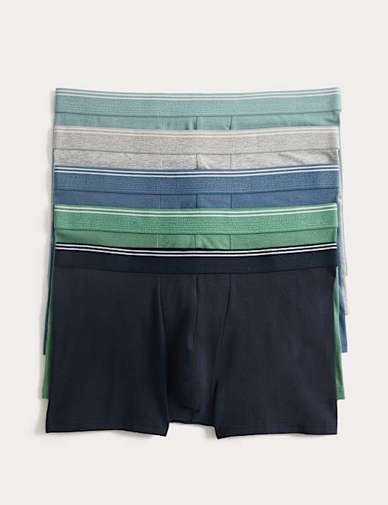 5 Pack Cotton Stretch Striped Hipsters