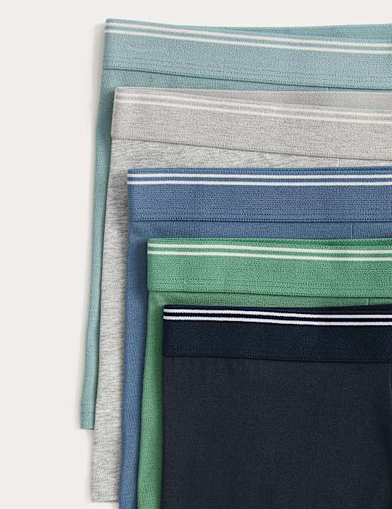 5 Pack Cotton Stretch Striped Hipsters