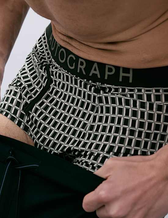 5pk Microskin Geometric Stretch Trunks