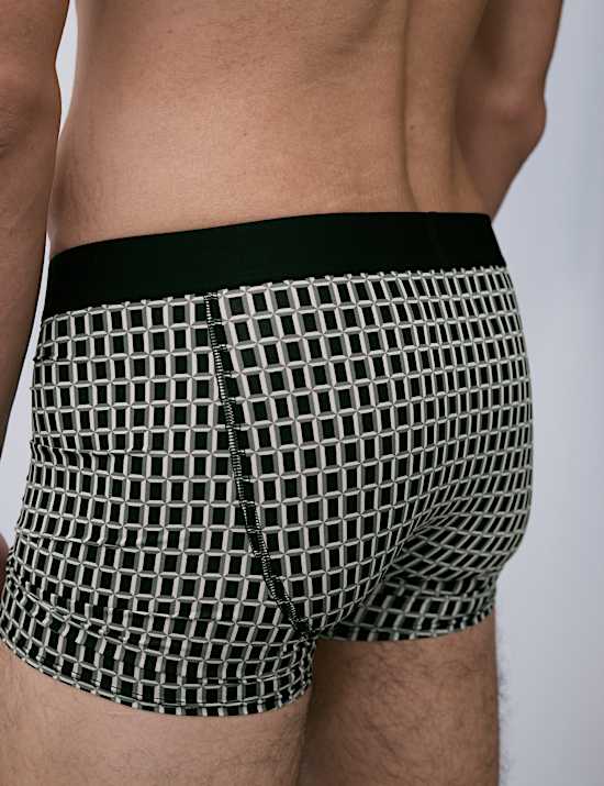 5pk Microskin Geometric Stretch Trunks