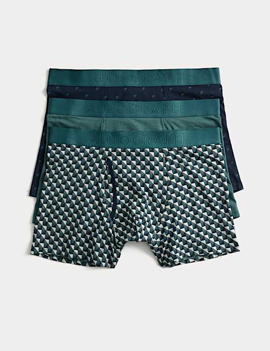 3pk Supima® Cotton Modal Geo Stretch Trunks