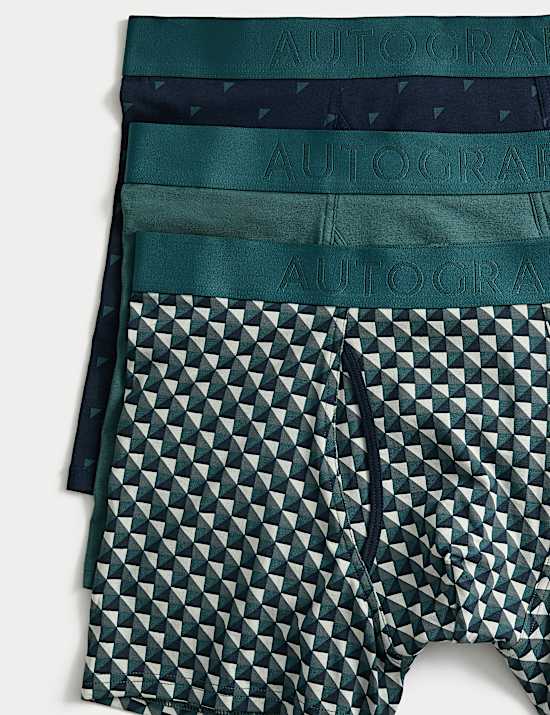 3pk Supima® Cotton Modal Geo Stretch Trunks