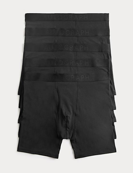 Lot de 5 boxers coupe plus longue en modal et coton Supima&reg;