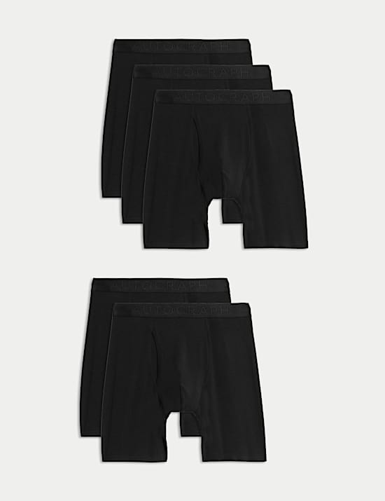 Lot de 5 boxers coupe plus longue en modal et coton Supima&reg;