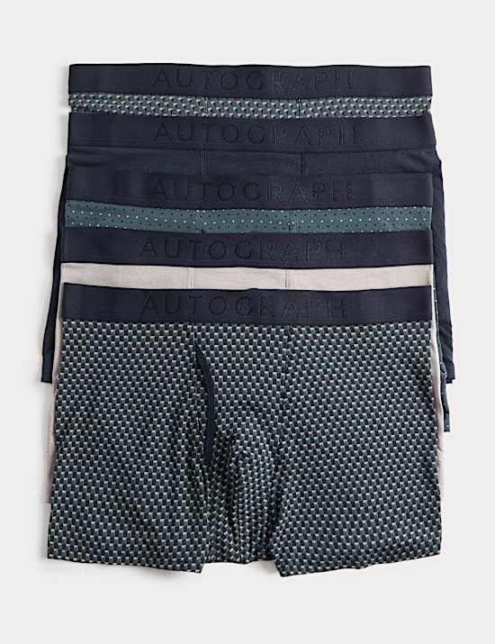 5 Pack Supima&reg; Cotton Modal Geometric Trunks