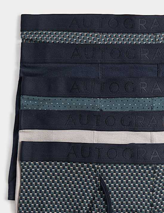 5 Pack Supima&reg; Cotton Modal Geometric Trunks