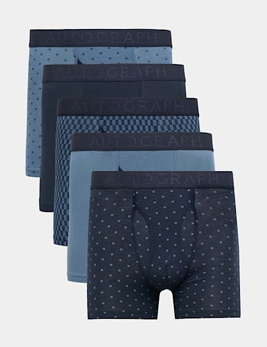 5 Pack Supersoft Geometric Trunks