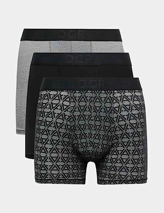 3 Pack Supersoft Jacquard Trunks