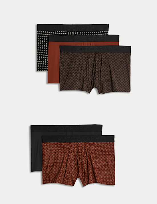 5pk Microskin Geometric Printed Hipsters