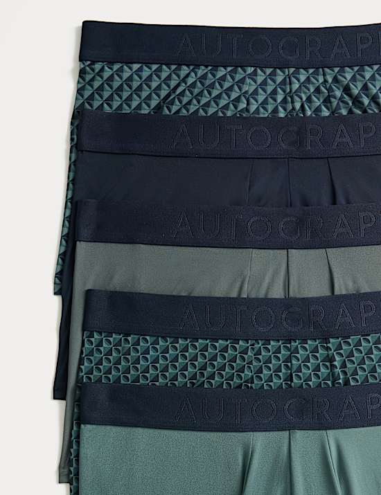 5pk Microskin Geometric Print Hipsters