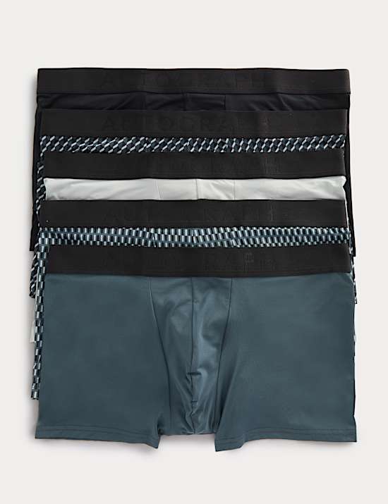 Lot de 5 boxers Microskin &agrave; motif g&eacute;om&eacute;trique
