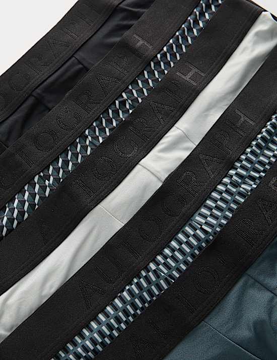 Lot de 5 boxers Microskin &agrave; motif g&eacute;om&eacute;trique