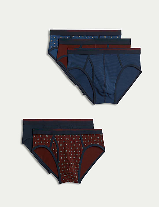 Lot de 5&nbsp;boxers en coton Cool & Fresh™ à motif géométrique