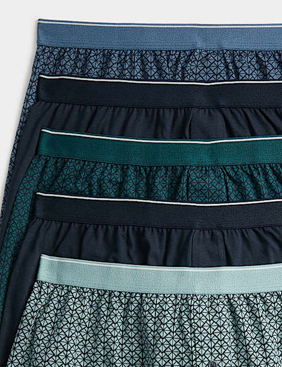 5pk Pure Cotton Cool & Fresh™ Geo Boxers
