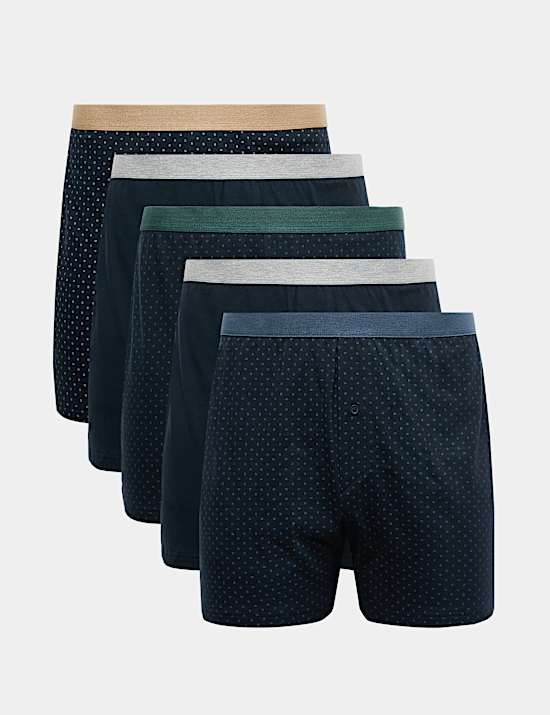 5pk Pure Cotton Jersey Boxers
