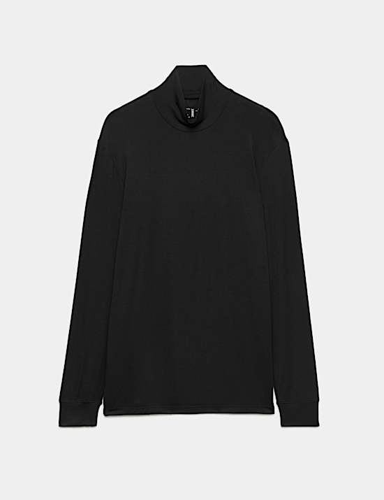 Thermal Roll Neck Top with Cashmere
