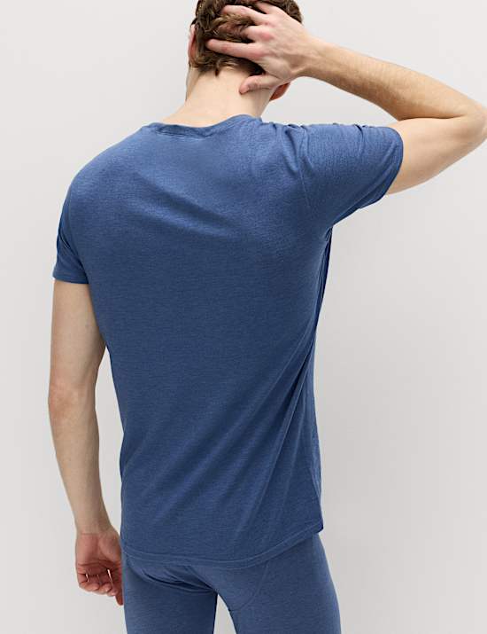 2 Pak Atasan Lengan Pendek Pakaian Dalam Musim Dingin Ringan Heatgen&trade;