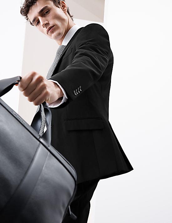 Strečové kostýmové sako do práce, úzký střih