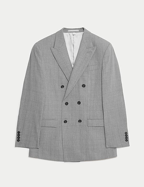 Tailored Fit Pure Wool Check Suit Jacket