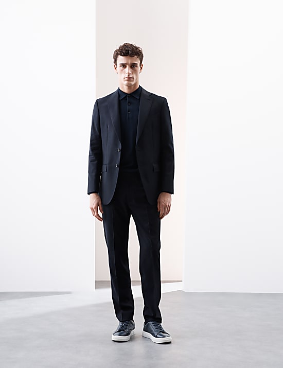 Tailored Fit Pure Wool Check Suit Jacket