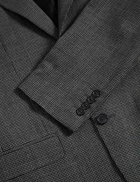 Tailored Fit Pure Wool Puppytooth Jacket