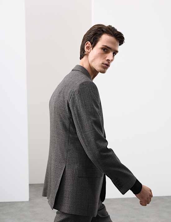Tailored Fit Pure Wool Puppytooth Jacket