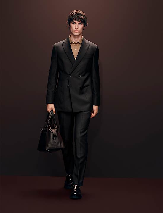 Pantalon van een wolmix met gedefinieerde pasvorm