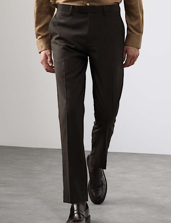 Pantalon van een wolmix met gedefinieerde pasvorm