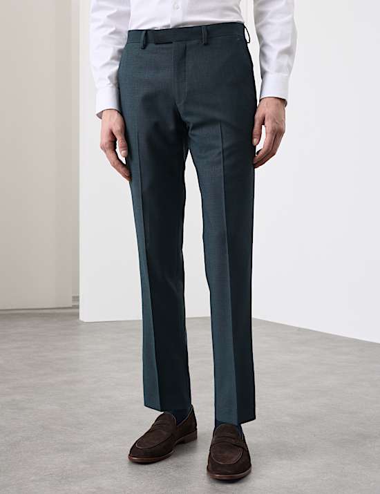 Tailored Fit Wool Rich Suit Trousers with Mohair