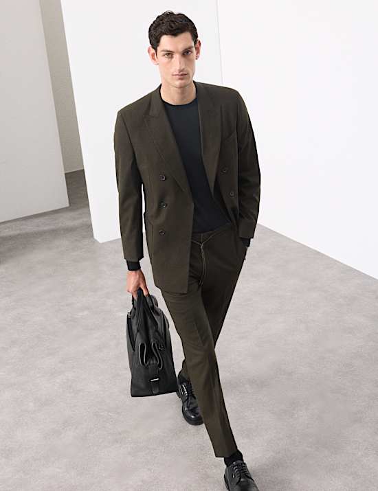 Tailored Fit Italian Wool Blend Performance Suit Jacket