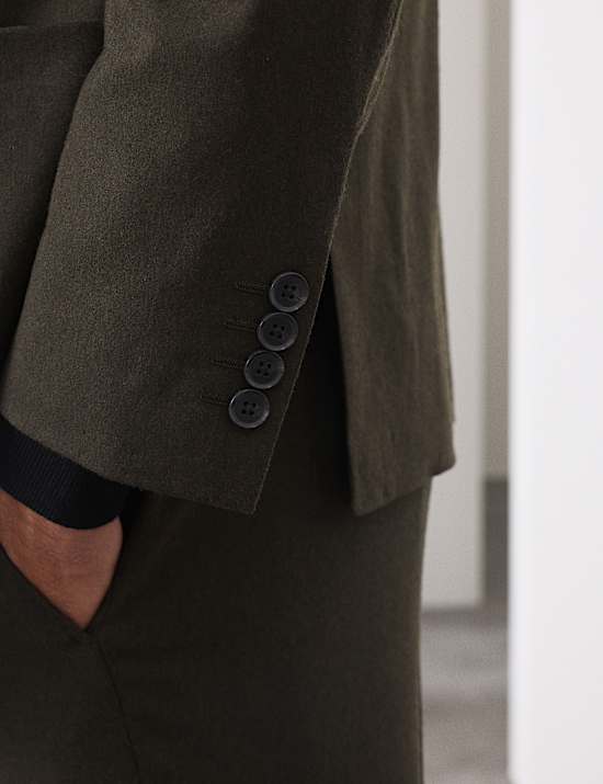 Tailored Fit Italian Wool Blend Performance Suit Jacket