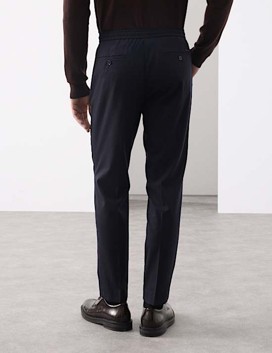 Tailored Fit Italian Wool Blend Performance Trousers