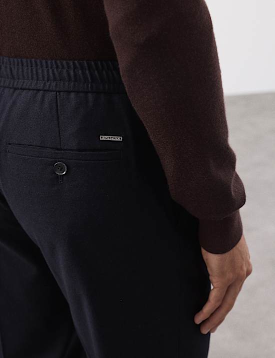 Tailored Fit Italian Wool Blend Performance Trousers