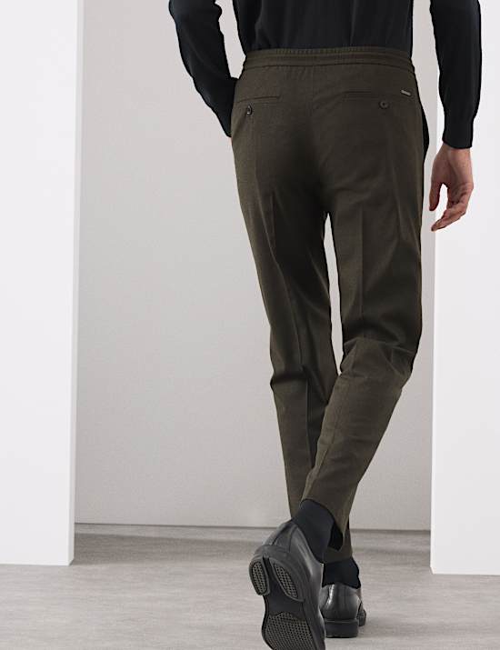 Tailored Fit Italian Wool Blend Performance Trousers