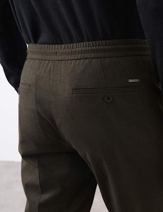 Tailored Fit Italian Wool Blend Performance Trousers