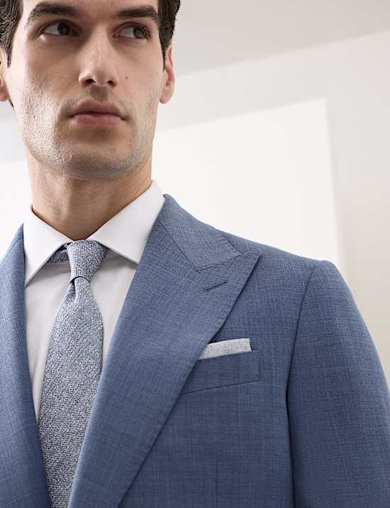 Veste tailleur coupe ajust&eacute;e en laine m&eacute;lang&eacute;e natt&eacute;e extensible