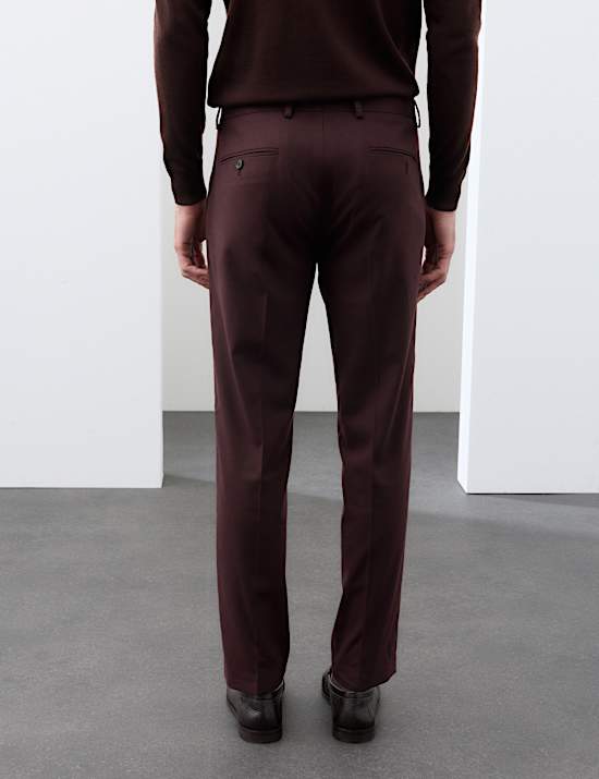 Pantalones de traje t&eacute;cnicos en mezcla de lana italiana
